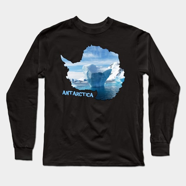 Antarctica Coastline Long Sleeve T-Shirt by gorff